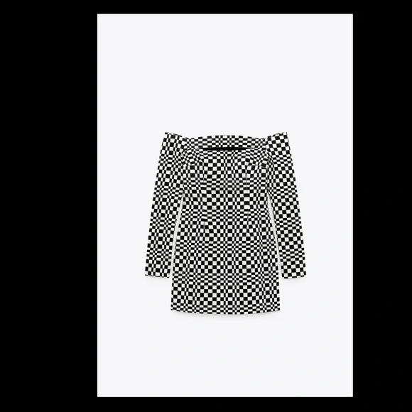 NEW!! Zara black and white plaid dress 👗 - Picture 6 of 13